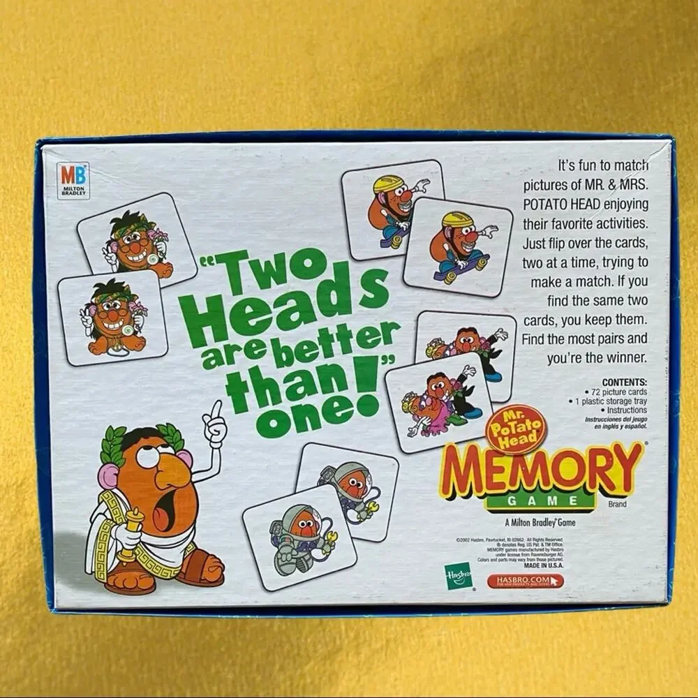 MB Hasbro 2002 Mr. Potato Head Memory Game Complete